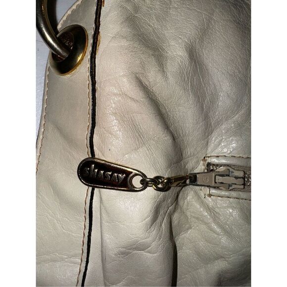 Vintage Cream Leather Bag - Picture 3 of 7